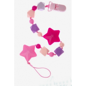 Силиконовый держатель на клипсе Звездопад, розовый Силиконовый держатель на клипсе Звездопад, розовый