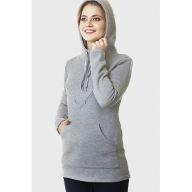 Толстовка для беременных и кормящих из футера Betty, серый Толстовка для беременных и кормящих из футера Betty, серый