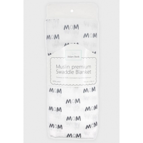 Муслиновая пеленка для новорожденных Adam Stork большая, Grey Wow