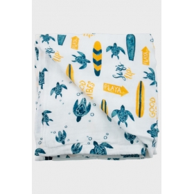 Муслиновое одеяло с бамбуком Bebe au Lait, Surf/Sea Turtles Муслиновое одеяло с бамбуком Bebe au Lait, Surf/Sea Turtles