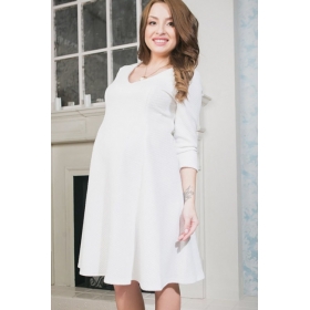 Платье для кормящих и беременных клеш, белое Платье для кормящих и беременных клеш, белое