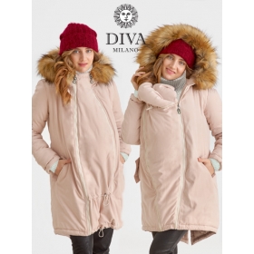 Слингокуртка зимняя - парка для беременных 3 в 1 с мехом, пудровый Слингокуртка зимняя - парка для беременных 3 в 1 с мехом, пудровый