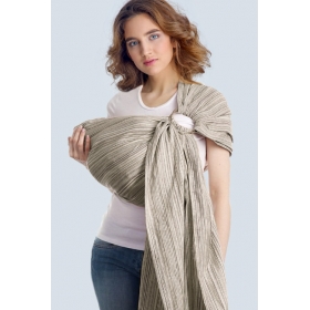 Переноска для детей - Слинг с кольцами Баюшка однослойный нешарфовый, Linen серый