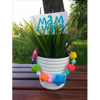 Силиконовый держатель на клипсе Звездопад, фуксия