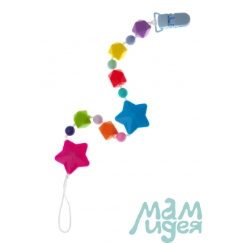 Силиконовый держатель на клипсе Звездопад, фуксия