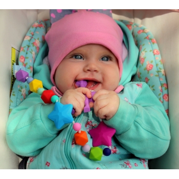 Силиконовый держатель на клипсе Звездопад, фуксия