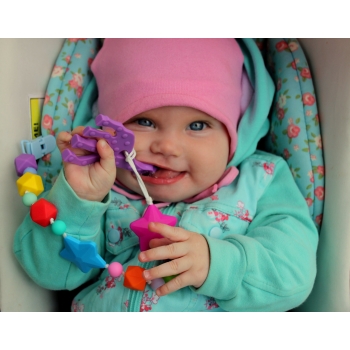 Силиконовый держатель на клипсе Звездопад, фуксия