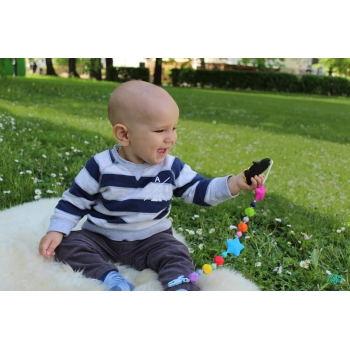 Силиконовый держатель на клипсе Звездопад, фуксия