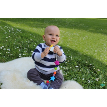 Силиконовый держатель на клипсе Звездопад, фуксия