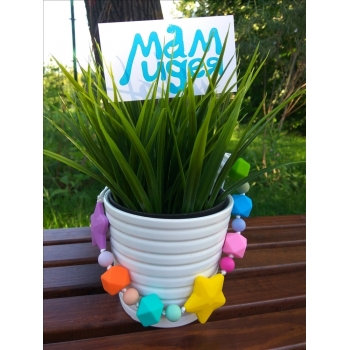 Силиконовый держатель на клипсе Звездопад, фиолетовый