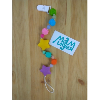 Силиконовый держатель на клипсе Звездопад, фиолетовый