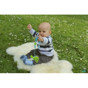 Силиконовый прорезыватель с держателем Сафари, салатовый