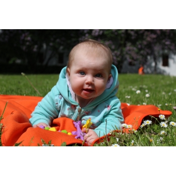 Силиконовый прорезыватель с держателем Звездное Сафари, фиолетовый