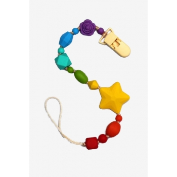 Силиконовый держатель на клипсе Радуга