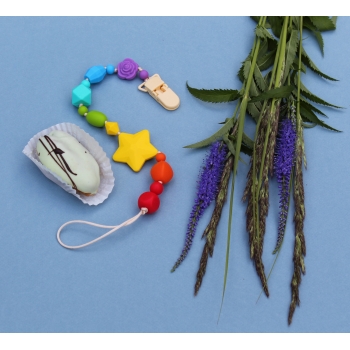 Силиконовый держатель на клипсе Радуга