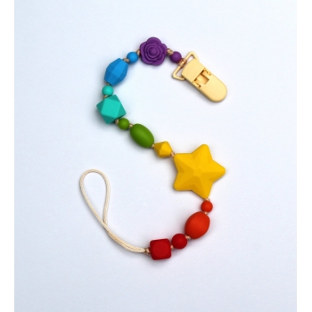 Силиконовый держатель на клипсе Радуга