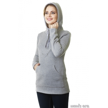Толстовка для беременных и кормящих из футера Betty, серый