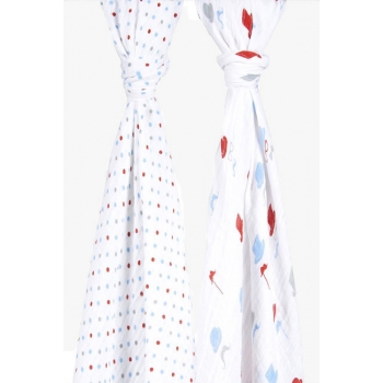 Пеленки муслиновые для новорожденных большие, Bébé au Lait Bowler/Polka