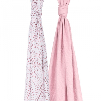 Пеленки муслиновые для новорожденных Bébé au Lait большие набор 2, Rose Quartz/Petal