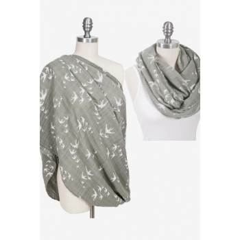 Накидка для кормления - милкснуд муслиновый Bebe Au Lait, Nightingale