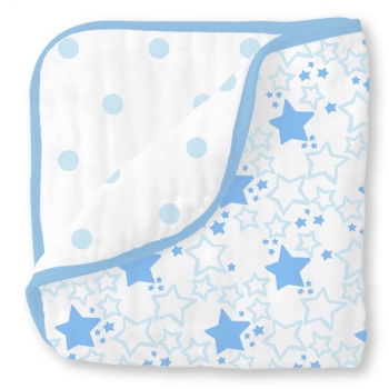 Муслиновое одеяло SwaddleDesigns, цвет Starshine Blue