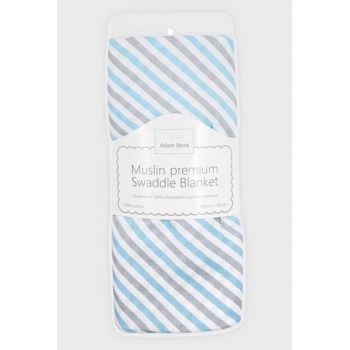 Муслиновая пеленка для новорожденных Adam Stork большая, Blue Stripes
