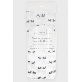 Муслиновая пеленка для новорожденных Adam Stork большая, Grey Wow