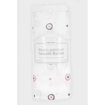 Муслиновая пеленка для новорожденных Adam Stork большая, Pink Circles