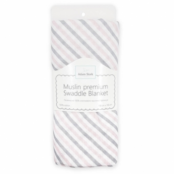 Муслиновая пеленка для новорожденных Adam Stork большая, Pink Stripes