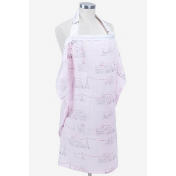 Накидка для кормления муслиновая Bebe Au Lait, Carousel Pink