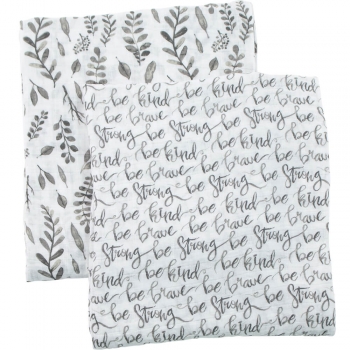 Муслиновые пеленки для новорожденного Bébé au Lait большие, Just Be/Leaves