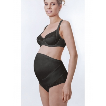 Бандаж трусы для беременных дородовой с кружевом, черный