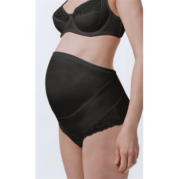 Бандаж трусы для беременных дородовой с кружевом, черный