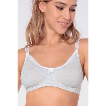 Бюстгальтер для кормления и беременных классический хлопковый, голубой меланж