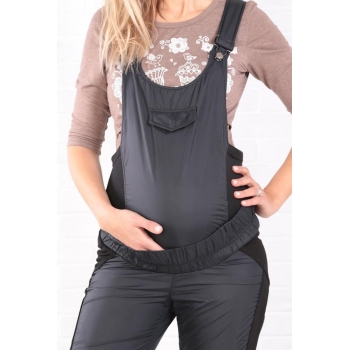 Комбинезон для беременных болонь (на флисе), черный