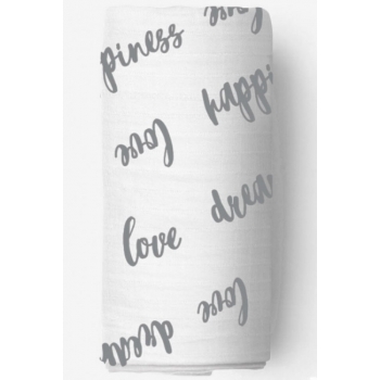 Муслиновая пеленка для новорожденных Adam Stork большая, Happiness