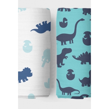 Муслиновые пеленки для новорожденных Adam Stork большие, набор 2, Dino World