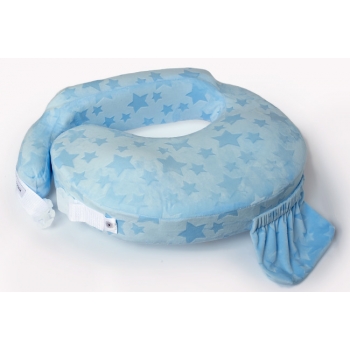 Подушка для кормления Loona эргономичная, Stars 3D голубой