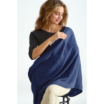 Накидка для кормления (милк снуд) муслиновая, Dark Blue