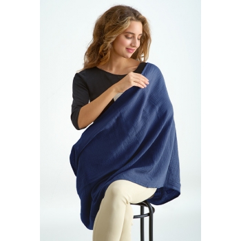 Накидка для кормления (милк снуд) муслиновая, Dark Blue