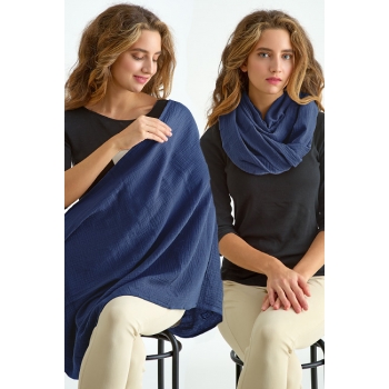 Накидка для кормления (милк снуд) муслиновая, Dark Blue