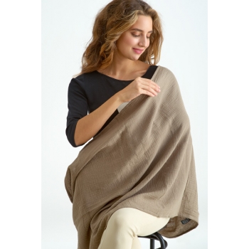 Накидка для кормления (милк-снуд) муслиновая, Khaki