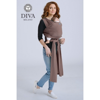Трикотажный слинг-шарф для новорожденного Diva Stretchy, Moka