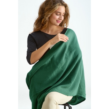 Милк-снуд (Накидка для кормления) муслиновый, Изумруд