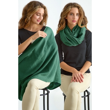 Милк-снуд (Накидка для кормления) муслиновый, Изумруд