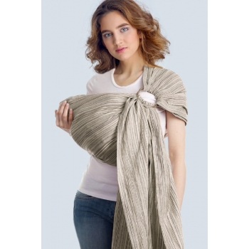 Переноска для детей - Слинг с кольцами Баюшка однослойный нешарфовый, Linen серый