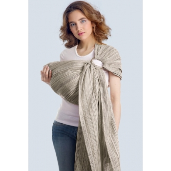 Переноска для детей - Слинг с кольцами Баюшка однослойный нешарфовый, Linen серый