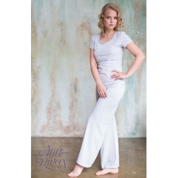 Брюки для занятий йогой для беременных и родивших Milk Rivers, серый меланж