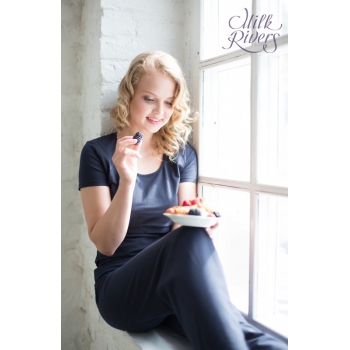 Брюки для занятий йогой для беременных и родивших Milk Rivers, темно-синие