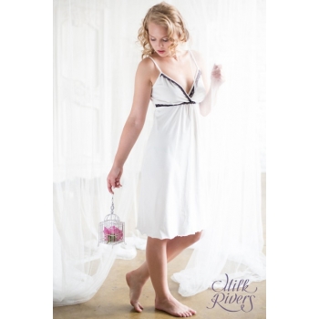 Ночная сорочка для беременных и кормящих "Селена" Milk Rivers, экрю